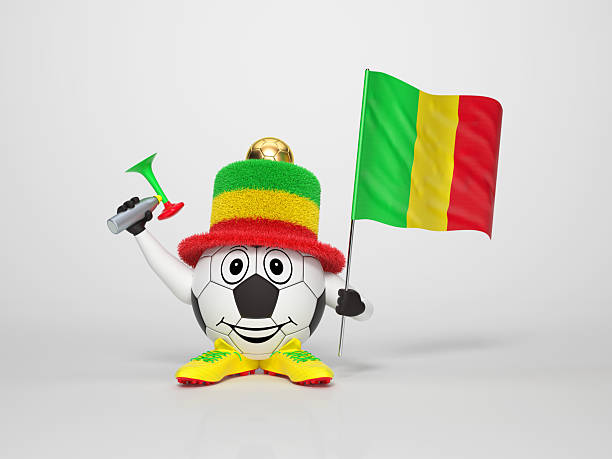 Soccer character fan supporting Mali stock photo
