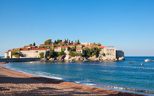 istock view of Sveti Stefan. Montenegro. Balkans. 517803078