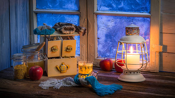 istock Warming tea in a winter cottage 517803139