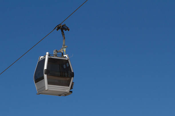 View landscape mountain and cable car cableway for chinese people foreign traveler travel visit Tianmen Shan cave or Heaven Gate in Tianmen Mountain National Forest Park at Zhangjiajie in Hunan China