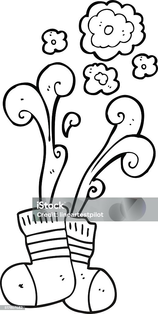 Black And White Cartoon Smelly Old Socks Stock Illustration - Download ...