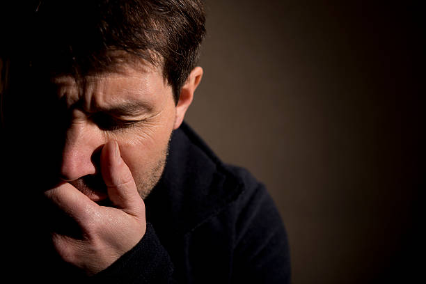 Distraught Man. stock photo