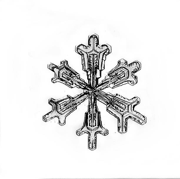 macro fiocco di neve naturale di crystal - frost ice crystal winter macro foto e immagini stock