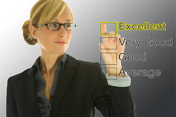 istock Businesswoman clicking excellent 517811991