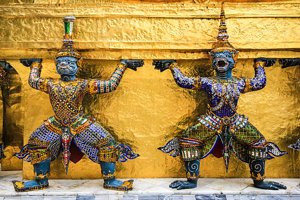 istock Two giant statue in temple Bangkok Thailand 517813971