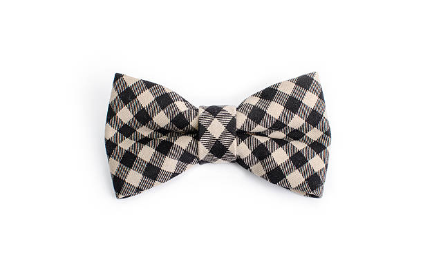 istock Plaid bow tie close up on white isolated background 517815233