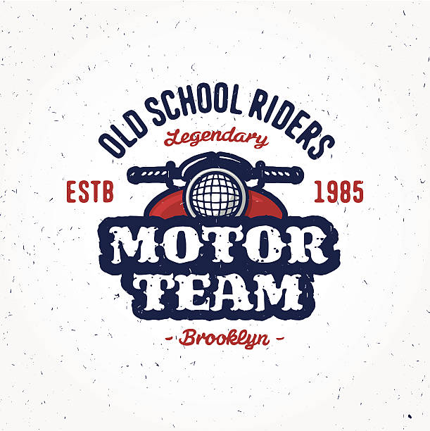 Vintage motorcycle club garage or contest apparel design Vintage motorcycle club garage or contest apparel design, retro symbol (grunge texture is easy removable from separate layer) helicopter seat stock illustrations