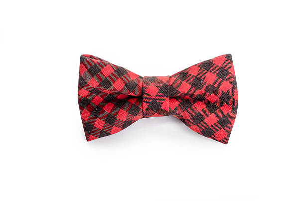 istock Plaid hipster bow tie close up on white isolated background 517815269