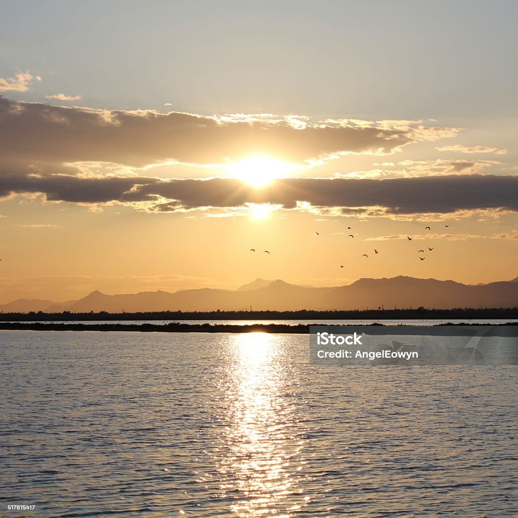 Sunset Waterscape Sunset on a lake waterscape Dusk Stock Photo