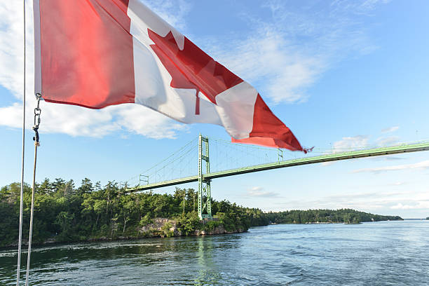 istock The Thousand Islands Bridge and Canadian Flag 517816235
