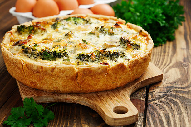 istock quiche Lorraine with chicken, mushrooms and broccoli 517816663
