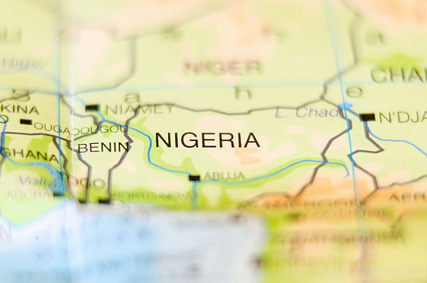 Macro of Liberia on a globe, narrow depth of field