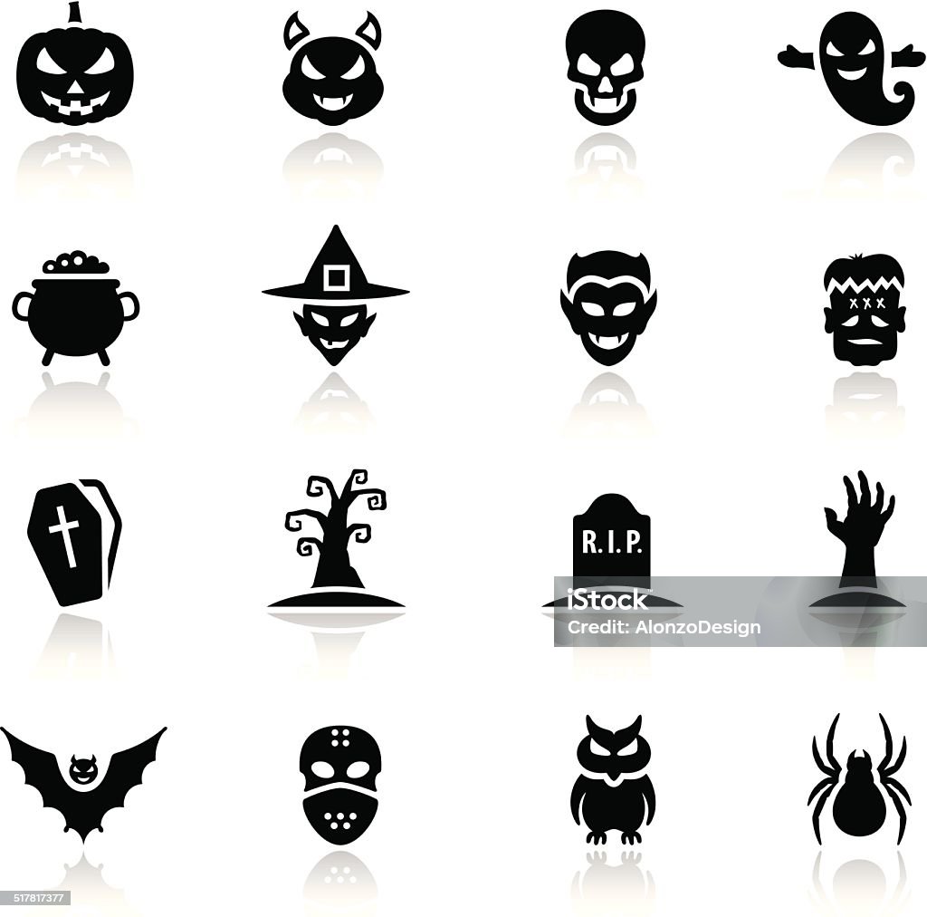 Halloween Black Icons High Resolution JPG,CS6 AI and Illustrator EPS 10 included. Each element is named,grouped and layered separately. Very easy to edit.  Halloween stock vector