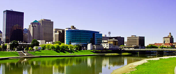 Dayton Ohio Skyline Dayton Ohio Skyline with CareSource in center dayton ohio skyline stock pictures, royalty-free photos & images