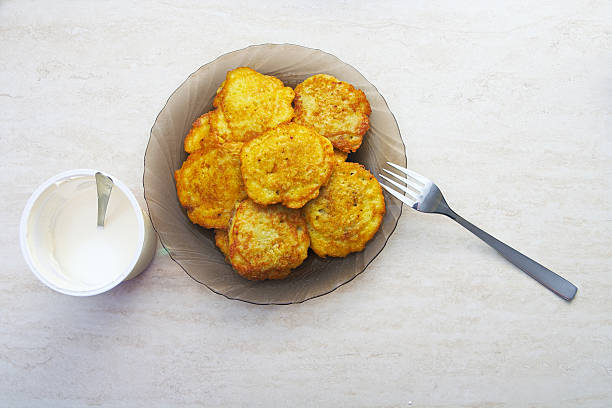 istock Plate of potato pancakes on the table 517818171