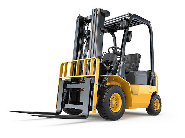 forklift truck on white background