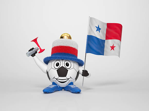 Soccer character fan supporting Panama stock photo