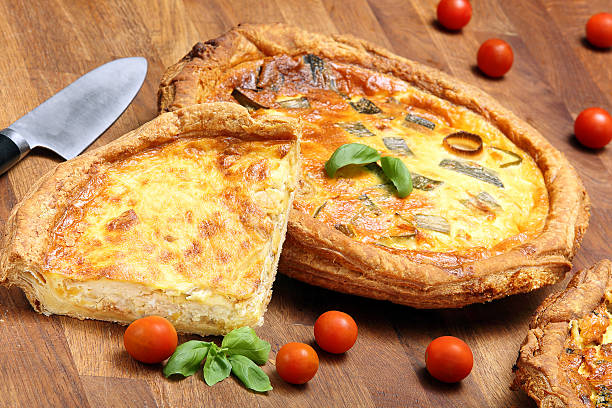 istock Tart with chicken on wooden background 517828581