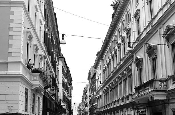 istock Beautiful buildings and balcony, Rome,vintage 517830133
