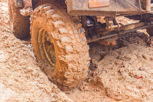 istock close-up shot of wheel in dirt. 517830885