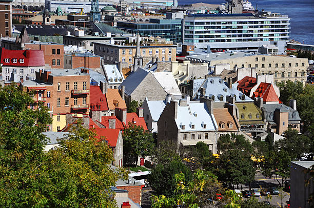 québec city, canada - birdview foto e immagini stock