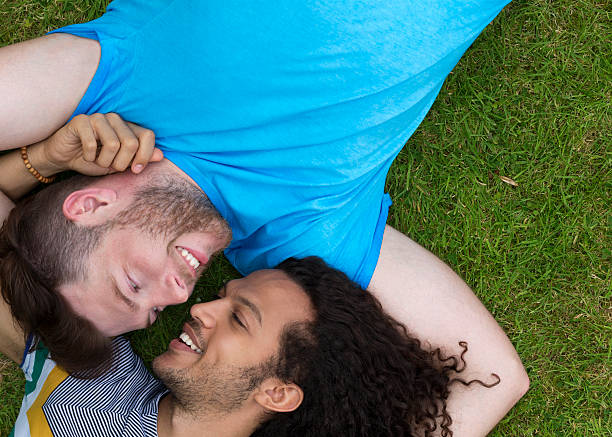 istock Gay Couple Lying on Grass Together 517833515