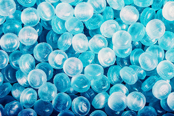 istock Blue abstract background or texture of sweets and menthol candies 517834059