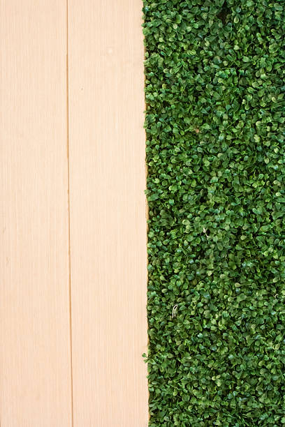 istock Grass Wood Fence Background 517835437