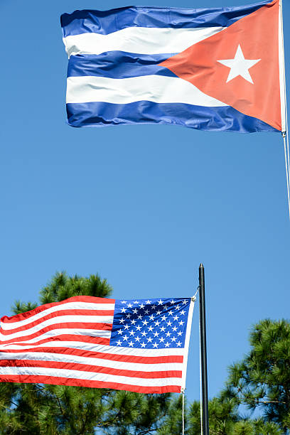 istock Cuban and American flag 517838780