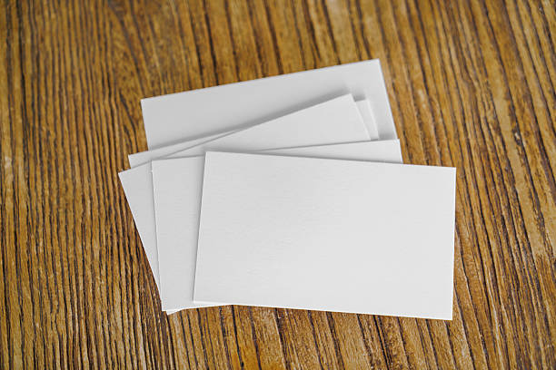 istock Business cards on wood table 517839296