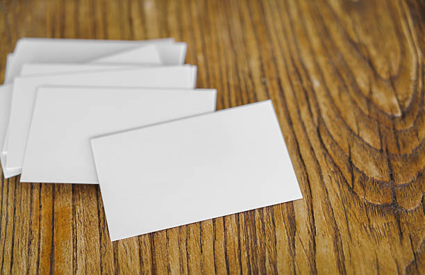 istock Business cards on wood table 517840170
