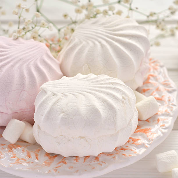 Marshmallow in the assortment on a plate