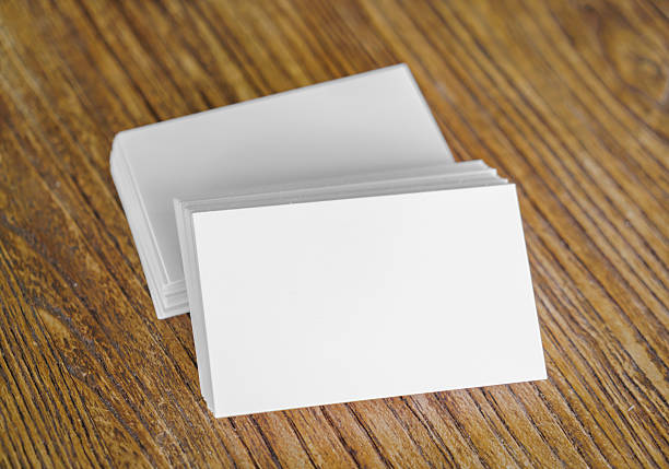 istock Business cards on wood table 517841006