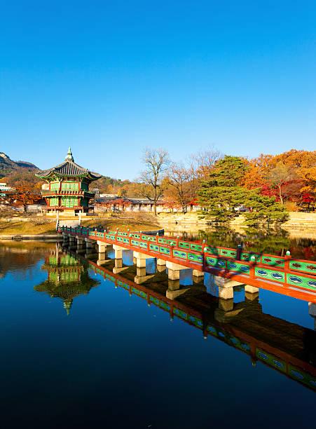 istock Hyangwonjeong pavilion in autumn 517841366