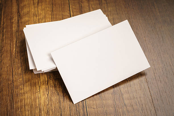 istock Business cards on wood table 517842310