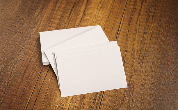 istock Business cards on wood table 517843294