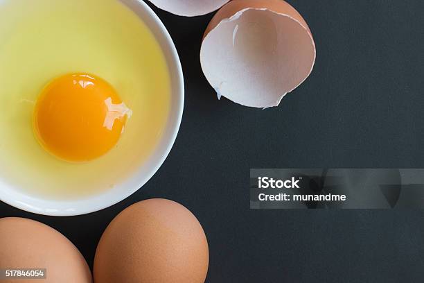 Prepared Egg In White Bowl Stock Photo - Download Image Now - Bowl, Animal Egg, Egg - Food