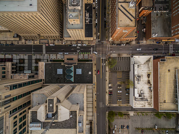 Bird's eye view of downtown Raleigh, NC.