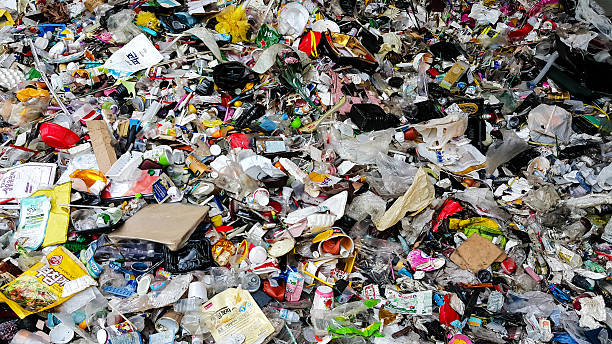 Plastic scrap in recycling center
