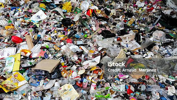 Plastic Scrap In Recycling Center Stock Photo - Download Image Now - Landfill, Garbage, Backgrounds