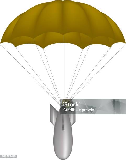Bomb At Brown Parachute Stock Illustration - Download Image Now - Aggression, Aiming, Army