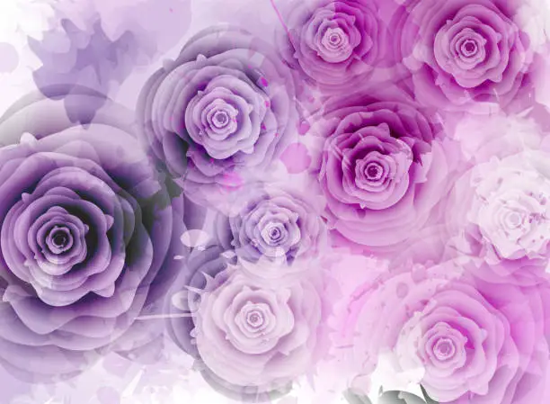 Vector illustration of Abstract background with roses