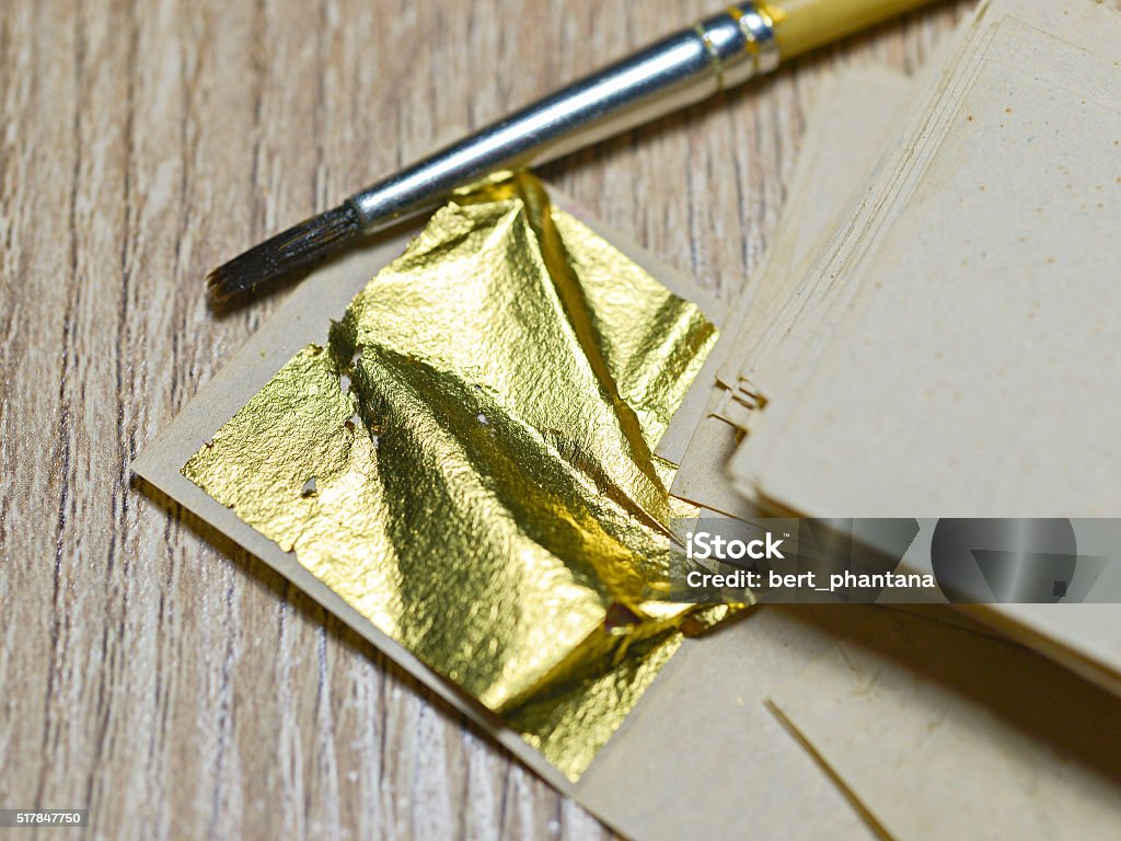 Gold Leaf Sheets For Gilding Stock Photo - Download Image Now - Alloy, Art,  Art And Craft - iStock