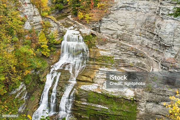 Enfield Gorge Lucifer Falls Stock Photo - Download Image Now - Autumn, Cliff, Finger Lakes