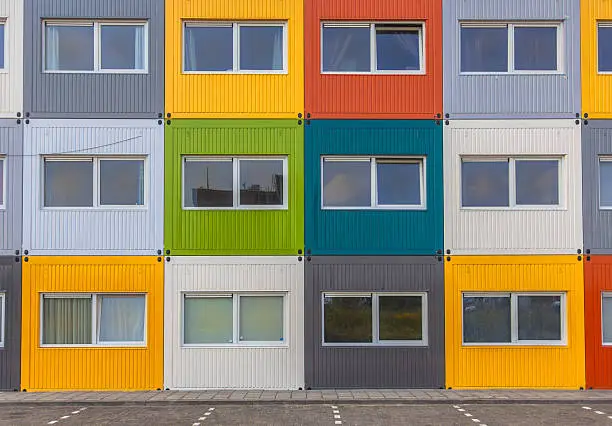 House Block Apartments in Varied Colors in Amsterdam, The Netherlands