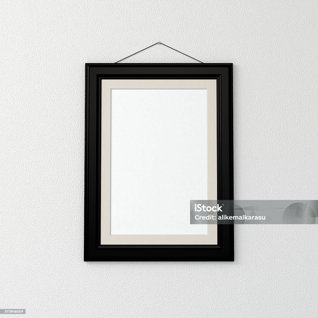 blank picture frame on wall Backgrounds Stock Photo