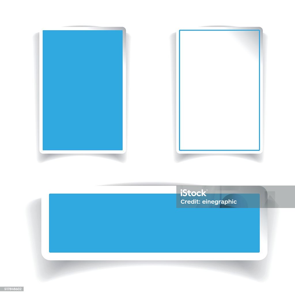 Empty Vector Label Set Blue Stock Illustration - Download Image Now ...