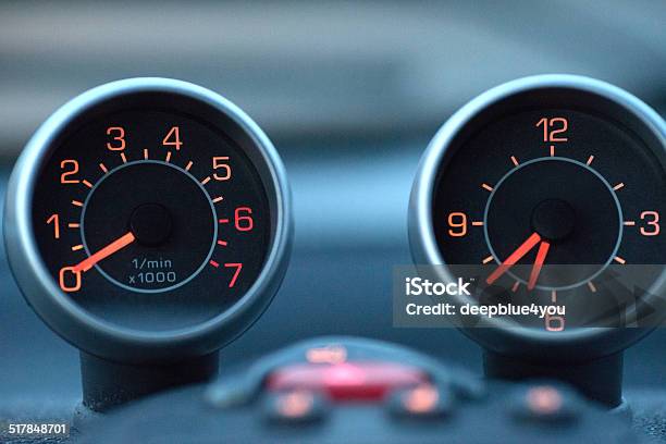 Car Tachometer And Clock Inside Car Stock Photo - Download Image Now - Car, Car Interior, Horizontal