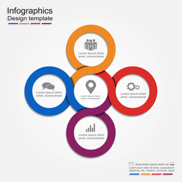 ilustrações de stock, clip art, desenhos animados e ícones de infográfico modelo de relatório. ilustração vetorial - infographic diagram three dimensional shape data