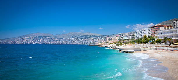 istock Beautiful beach in Saranda, Albania. 517850819